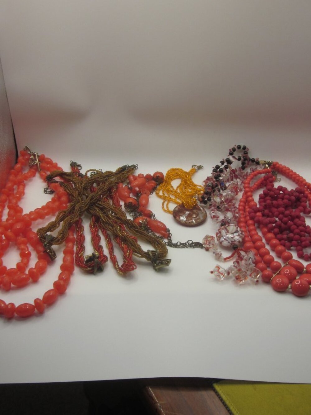 10 Piece Necklace Bundle Reds and Oranges